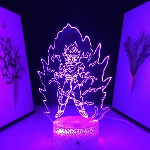 Super Martial Artist Anime Figure 3D LED Night Light for Child Gift Room Bedside Nightlight Manga Bedroom Decor Table Lamp