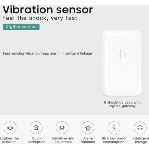 NEW Tuya Smart Vibration Sensor Zigbee 3.0 Shock Sensor Built In Motion Sensor Anti-theft Detect Alarm Smart Life APP Control