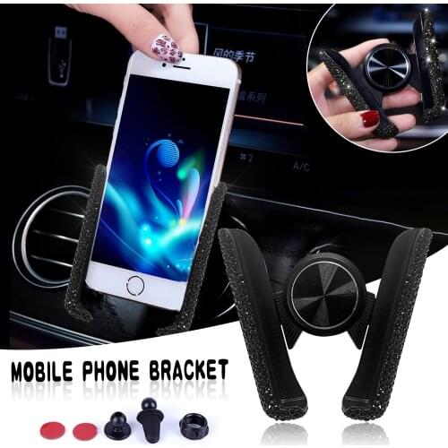 Universal Car Phone Holder with Bing Crystal Rhinestone Car Air Vent Mount Clip Cell Phone Holder for iPhone Samsung Car Holder