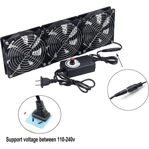 12V 220V 12CM 3x120mm High Speed Cooling Fan Mining Machine Chassis Workstation Cabinet 120x25mm Server Cooler fan
