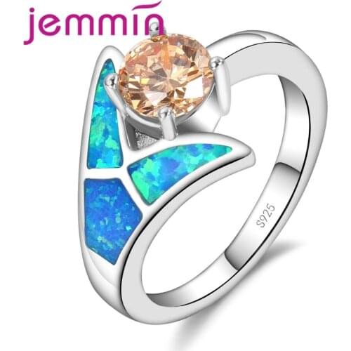 Unique Design Natural Crystal Wedding Rings For Women Fine Jewelry 925 Sterling Silver Engagement Promise Ring For Lady