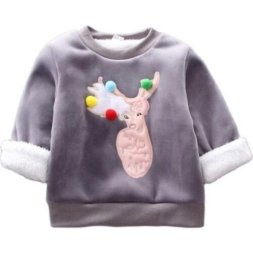 Winter Sweater for Boys Girls Pullover Kids Baby Cartoon Coats 2021Autumn Thick Plush Fleece Infant Children Warm Sweater 0-4Y