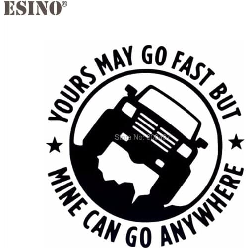 10 x Funny Car Stickers Reflective Yours May Go Fast Mine Can Go Anywhere Auto Decal Bumper Body Decal Creative Pattern Vinyl