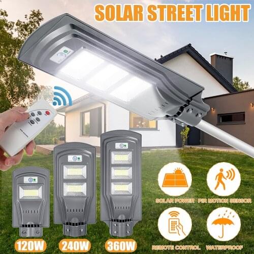 120W/240W/360W LED Solar Light Solar Wall Street Light Waterproof Lamp Radar PIR Motion Sensor Street Light for Garden Outdoor
