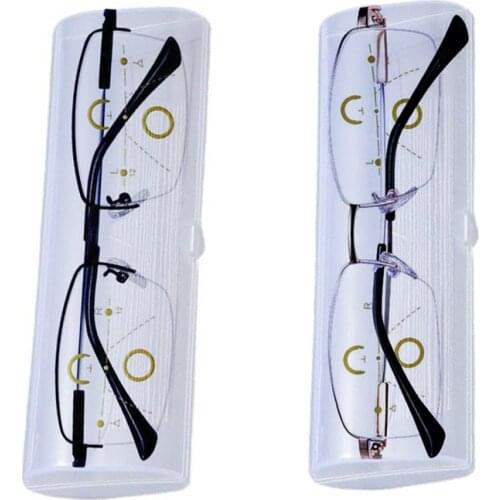 2021 Metal Multifocal Reading Glasses Progressive Bifocal Anti Blue Ray UV Protect Presbyopic Glasses Half Frame Men Women 1.5