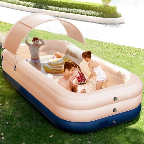 210CM 3 Layer Automatic Inflatable Swimming Pool Large pools for family Removable Childrens Pool Ocean Ball PVC Thick Bath Kid