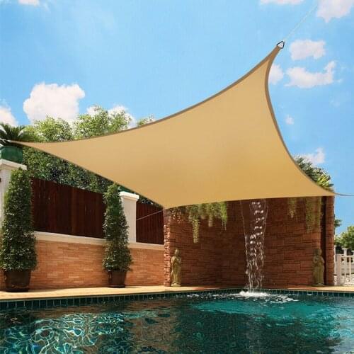 2x2m 3Colors PU Coated Rectangle D-rings Waterproof Anti-UV Sun Shelter With Ropes Outdoor Garden Swimming Pool Patio Protection