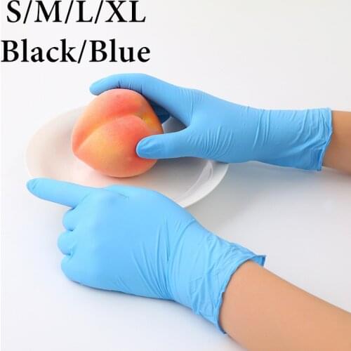 50/100pcs Black Blue Disposable Nitrile Gloves for Household Cleaning Product Industrial Washing Tattoo Gloves Without Box XL