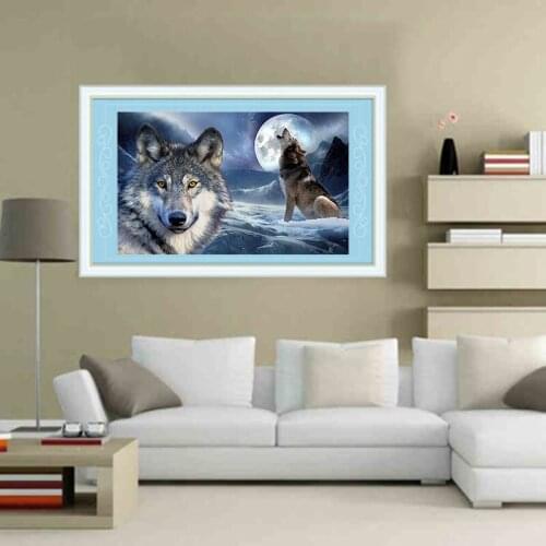 Diamond Embroidery Diy Diamond Painting Cross Stitch Kits Diamond Mosaic Moonlight wolf Full Square Diamond Embroidery AD044