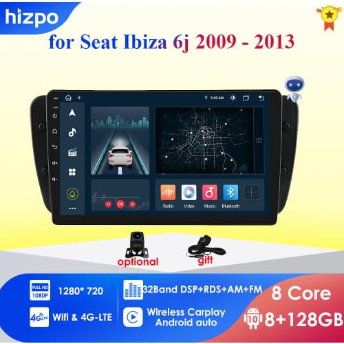 Android 10 Car DVD Radio For Seat Ibiza 6j 2009 2010 2012 2013 GPS Navigation 2 Din Screen radio Audio Multimedia Player 4G WIFI