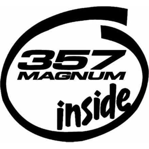Car Sticker 357 MAGNUM Inside Reminder Car Tail Vinyl Decals Waterproof Window Anti-UV Car Accessories PVC 12cm X 13cm