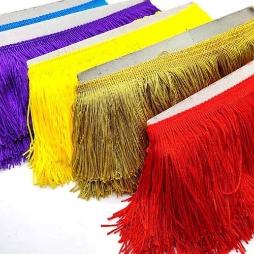 Wholesale 50Yard Lace Fringe Trim 10cm Wide Tassel Fringe Trimming For DIY Latin Dress Stage Clothes Accessories Lace Ribbon