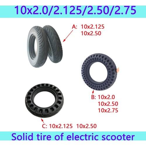 10 Inch Solid Tire 10x2.0 10x2.50 Tubeless Tyre for Electric Scooter Balance Car Electric Bicycle Solid Tyre Wheel