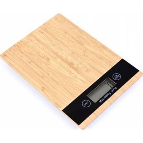 Kitchen Scales Environmental Food Scale Household Wooden Scales 5KG/1g Waterproof Digital Coffee Scale Wood Scale LCD Display