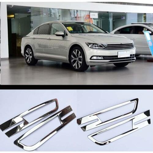 CAPQX 2PCS For VW Passat B8 Sedan Variant Alltrack 15-18 ABS Chrome Front fog light foglamp Decoration Trim Frame Stickers Cover