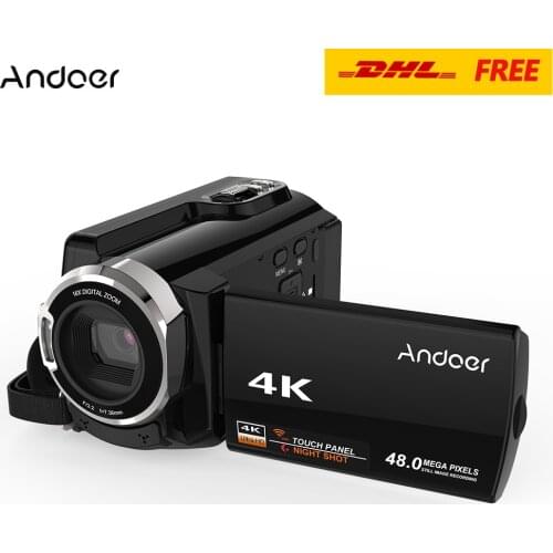 Andoer HDV-534K 4K 48MP WiFi Digital Video Camera 1080P Full HD 3inch Capacitive Touchscreen IR Infrared Night Sight 16X Zoom