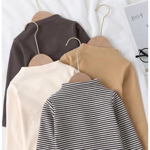 Childrens basic T-shirts long sleeve baby kids boys girls fashionable new striped girls' cotton casual tops t-shirts P5059