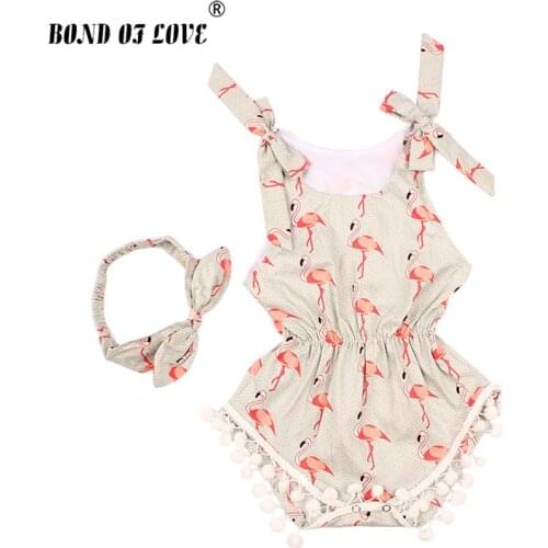 Baby Romper Cartoon Printed Infant Jumpsuit Knitted Cotton Baby Clothing Headband Newborn Girl Clothes 2 Style Infant Romper