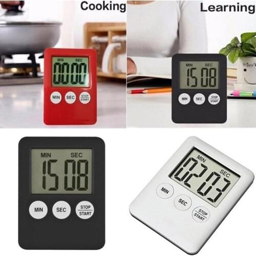 Home Kitchen Timer Electronic Medicine Reminder Simple Practical Use Digital Square LED Display Stopwatch Cooking Timer 100 mins