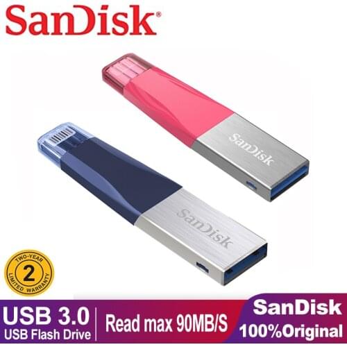 SanDisk iXpand Flash Drive Luxe 256GB 64GB128GB 32GB Portable Pen Dual Drive Memoria USB Dual Flash Drive Lightening for iphone