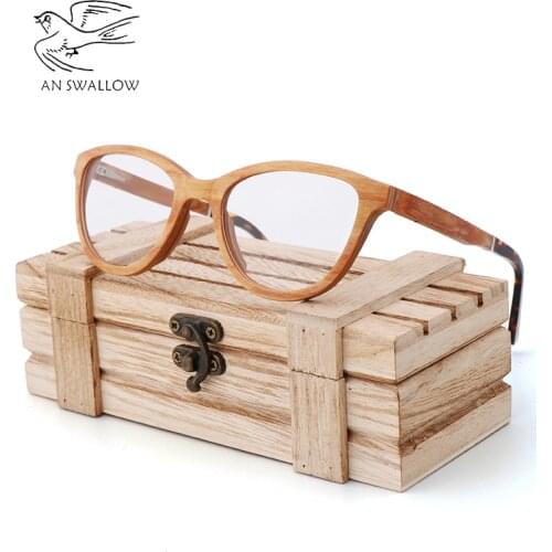 Bamboo wood glasses optical frame handmade bamboo wood frame bamboo brown bamboo wood slotted frame