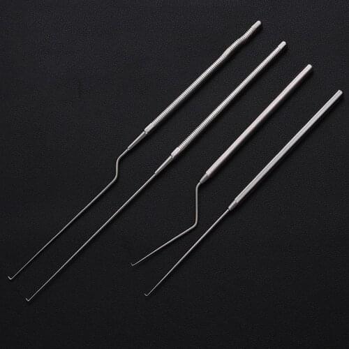 Fine stainless steel cerumen hook straight type curved gun type ENT instruments tools