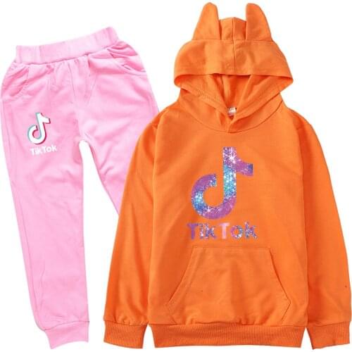 TIK TOK Baby Clothing Sets Children 2-16 Years Birthday suit Boys Girl Tracksuits Kids Sport Suits Hoodies Top +Pants Set