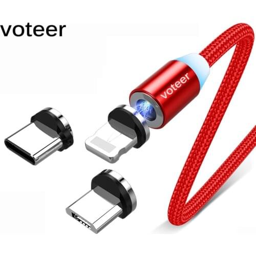 Voteer Magnetic Micro USB Cable Quick Charge For iPhone 11 Pro Samsung Fast Charging Wire Cord Magnet Charger Type-C Phone Cable
