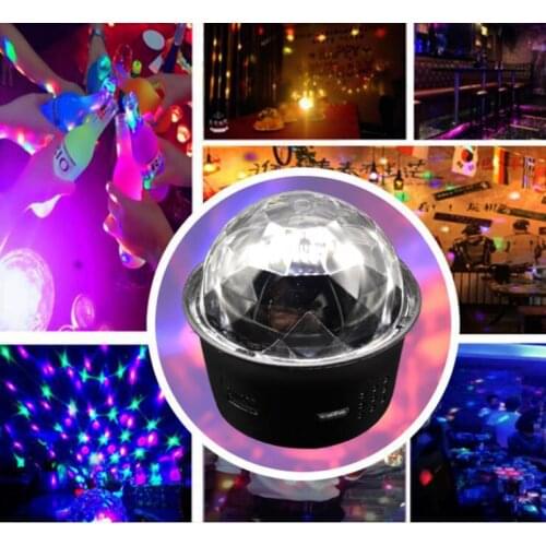Mini LED Magic Lamp Car Disco Ball RGB DJ USB Rechargable Voice Activated Rotating Stage Party Light