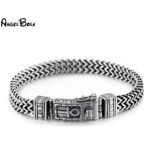 Fashion New Egypt Ankh Symbol of Life Unisex Charm Bracelet Luxury Jewelry Stainless Steel Mesh Bracelet Jewelry Wholesale