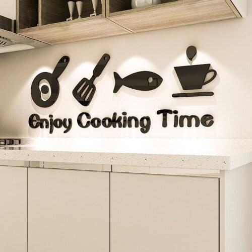 Nordic minimalist style 3d three-dimensional wall stickers creative kitchen meal living room background wall paper