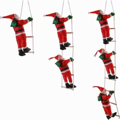 2022 New Year Gift 25cm/30cm Creative Santa Claus Climbing Ladder Ornaments Christmas Decorations for Home Xmas Tree Pendant