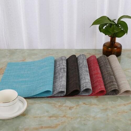 Solid Color Placemat Fashion Pvc Dining Table Mat Disc Pads Bowl Pad Coasters Waterproof Table Cloth Pad Slip-resistant Pad