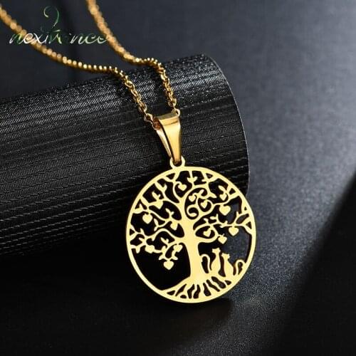 Nextvance Tree of Life Pendant Necklace Two Cat Link Chain Choker Necklaces for Women Jewelry Custom Collar Mujer