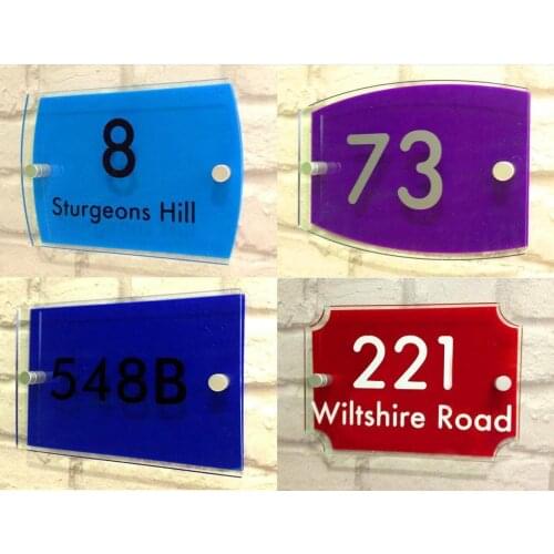 Personalised ACRYLIC HOUSE SIGN House Number & Street Name | FREE SHIPPING