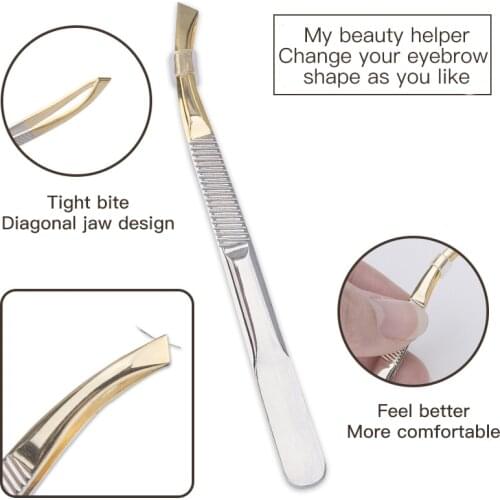 Eyebrow Tweezer Stainless Steel Slant Tip Eyes Tweezer Clip Face Hair Removal Make Up Tools Pince A Epiler Facial Makeup Tools