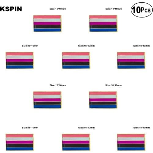 Gender Fluid Pride Flag Lapel Pin Flag badge Brooch Pins Badges 10Pcs a Lot