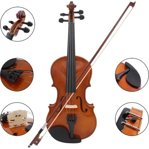 All Wood Violin Solid Wood Popularization Violin First Learning To Practice Natural Color Light Violin With Case For Beginner
