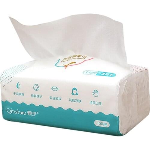100 Sheets Facial Towel Wet and Dry Non-woven Disposable Removable Portable Makeup Remover Tissue Beauty Towel Cleaning Towel