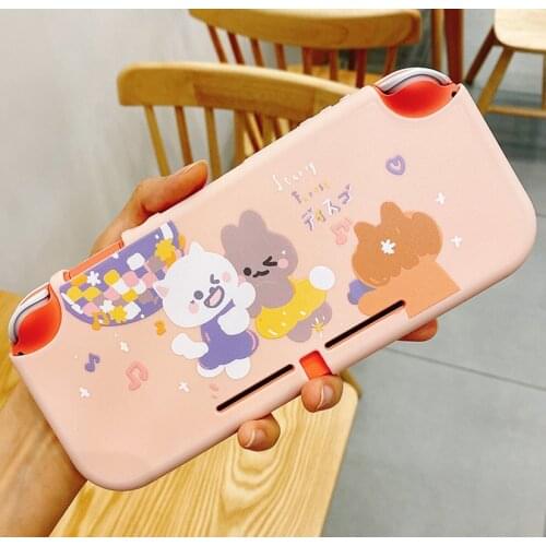 STARRY FOREST Disco Bunny cute pink soft frame hard protective case shell for nintendo switch LITE for girls
