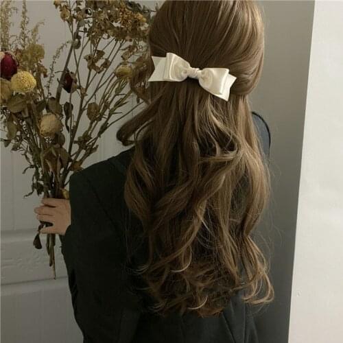 Super beautiful sharp corners simple lady style French half-tie bow hairpin side clip top clip Women hair accessories