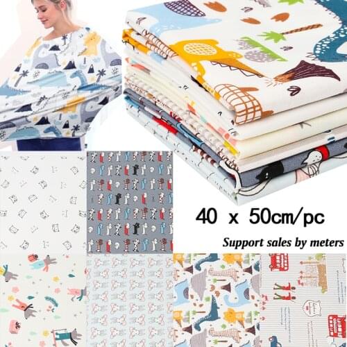 100% Cotton Fabric Sheets Cartoon Dinosaurs Printed Cloth Fabrics By The Yard Home Texitle Sewing Dress DIY Craft Making 40*50cm
