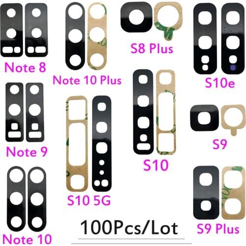 100pcs, New Original Rear Back Camera Glass Lens For Samsung S8 S9 Plus S10e S10 5G Note 8 9 10
