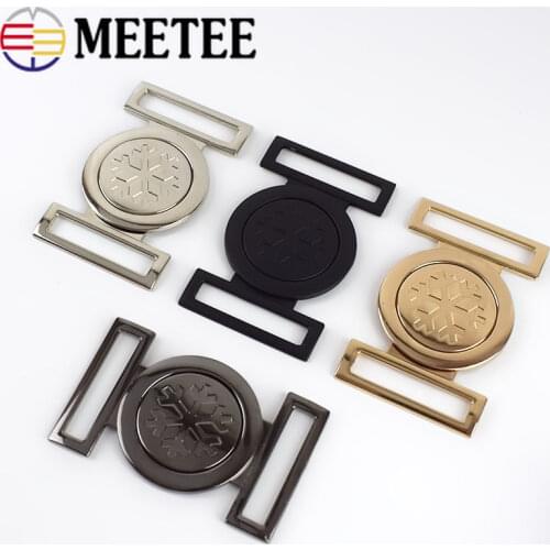 2pcs Meetee 40MM Women Metal Belt Buckles Clothes Coat Buttons Decorative Buckle Hardware DIY Sewing Clothing Accessories AP476