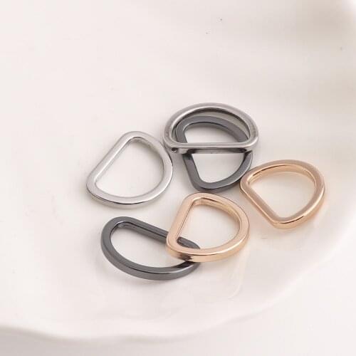 20pcs Mini Metal D Buckles Flat D Rings Belt Shoes Strap Buckles Light gold Dee D Ring Buckles Clasp Web Belt