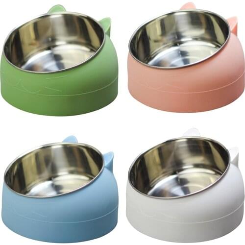 2021 Drinking Feeding Dual-use Food Feeder Elevated Dog Food Water Anti-Leak Bowl Raised Stand for Pets Feeding