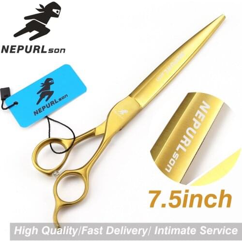7.5INCH gold Pet Grooming Scissor Dog Shear with Leather Case