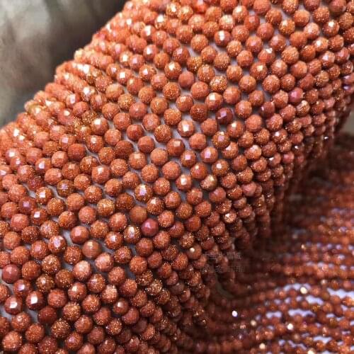 Aventurine red round faceted 6mm for DIY jewelry making 14inch loose beads FPPJ wholesale beads nature gemstone