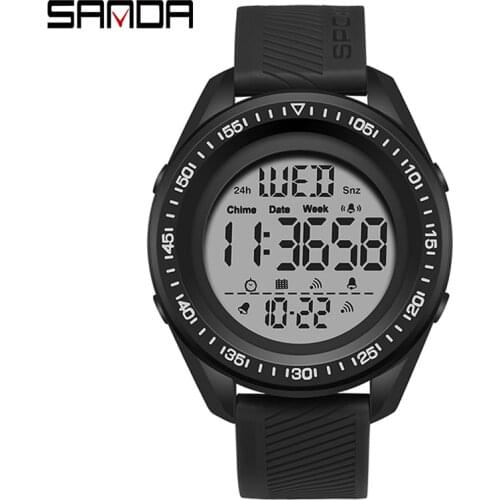 SANDA Watches Men Luxury Ultra-thin Digital Sport Watch For Men Waterproof Big Dial LED Electronic Man Wristwatch Reloj Hombre