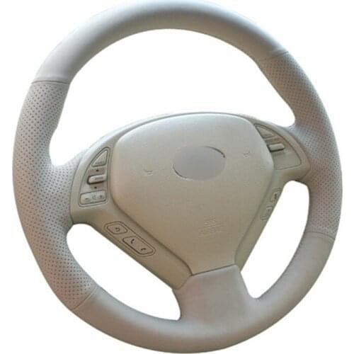DIY Sewing-on PU Leather Steering Wheel Cover Exact Fit For Infiniti G25 G35 G37 QX50 EX25 EX35 EX37 2008-2013